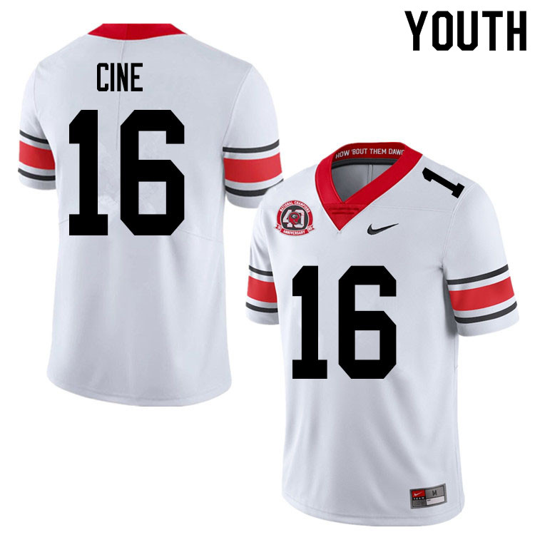 2020 Youth #16 Lewis Cine Georgia Bulldogs 1980 National Champions 40th Anniversary College Football